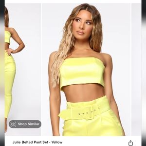 Neon yellow Bandeau top